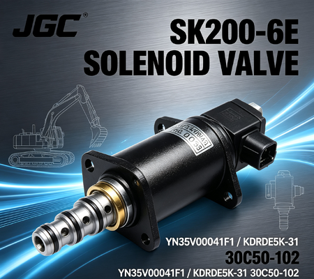 खुदाई मशीन सोलेनोइड वाल्व SK200-6E YN35V00041F1 KDRDE5K-31 30C50-102