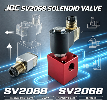 SV2068 हाइड्रोलिक सोलेनोइड बॉल वाल्व दबाव राहत वाल्व थ्रेडेड कारतूस DC24V सामान्य रूप से बंद दबाव बनाए रखने वाल्व