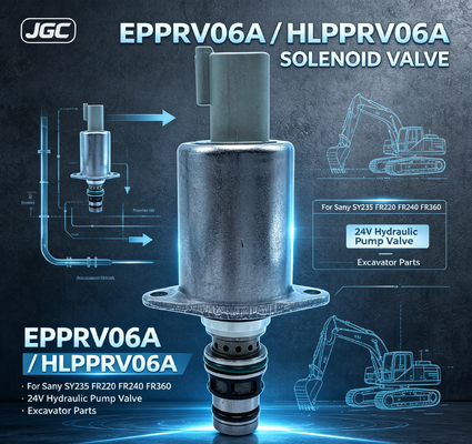 EPPRV06A 24V प्रोपोर्शनल सोलेनोइड वाल्व HLPPRV06A सैनी SY235 FR220 FR240 FR360 एक्सकेवेटर हाइड्रोलिक पंप सोलेनोइड वाल्व के लिए