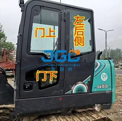 SK60-10 एक्सकेवेटर ग्लास फ्रंट विंड डैम्पर ऊपरी और निचला दरवाजा स्लाइडिंग विंडो रियर बैफल राइट आर्म टेम्पर्ड ग्लास