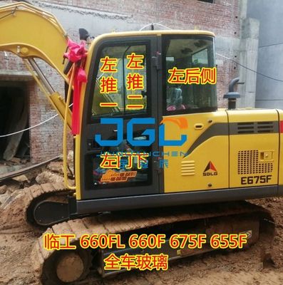 खुदाई करने वाला उपकरण 660 680 690E F फ्रंट गियर स्लाइडिंग विंडो डोर लोअर रियर गियर डोर रियर टेम्पर्ड ग्लास