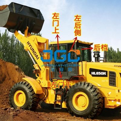 HL850K 850KS लोडर फ्रंट विंड गियर लेफ्ट डोर अपर और लोअर रियर साइड रियर गियर टेम्पर्ड ग्लास