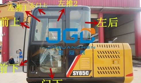 SY85C 70 95C उत्खनन मशीन का सामने का गियर रियर विंडो और ऊपरी और निचले विंडशील्ड