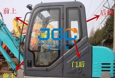 SK60C एक्सकेवेटर फ्रंट स्टॉप रियर स्टॉप डोर ग्लास स्काईलाइट ऊपरी और निचला विंडशील्ड
