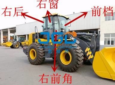 LW500D 550 600FV लोडर फ्रंट गियर रियर डोर विंडो बाएं और दाएं विंडशील्ड