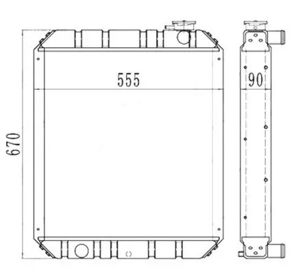 EC55 EC55-7 EC55B रेडिएटर 14522957 14630555 14523887 14503550 14523888 14521810 खुदाई मशीन के लिए