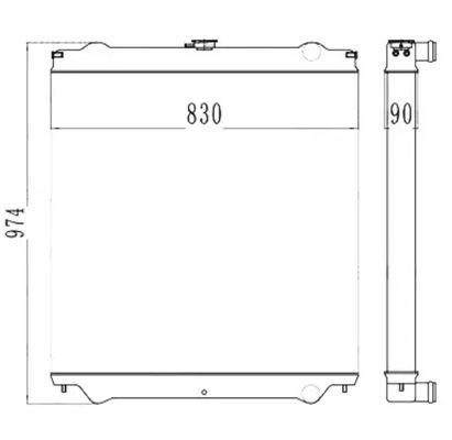 ZAX200 ZAX200-6 ZAX200-1 EX200-6 रेडिएटर 4448338 4424522 4448104 DBX1900009 4431629 खुदाई मशीन के लिए