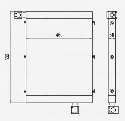 DX60 DX55 DX53W EX55W एल्यूमीनियम सामग्री के साथ खुदाई तेल कूलर K9006314
