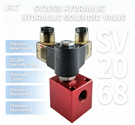 SV2068 हाइड्रोलिक सोलेनोइड बॉल वाल्व दबाव राहत वाल्व थ्रेडेड कारतूस DC24V सामान्य रूप से बंद दबाव बनाए रखने वाल्व