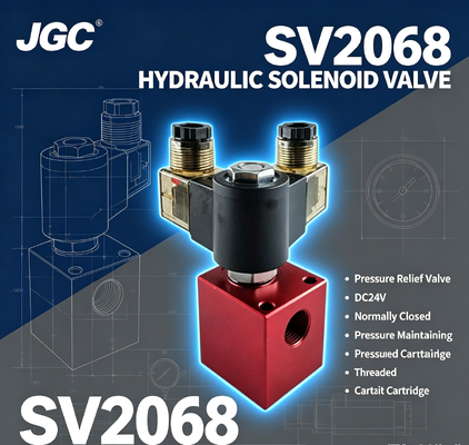 SV2068 हाइड्रोलिक सोलेनोइड बॉल वाल्व दबाव राहत वाल्व थ्रेडेड कारतूस DC24V सामान्य रूप से बंद दबाव बनाए रखने वाल्व