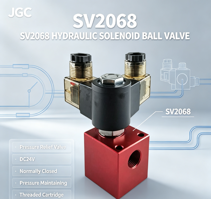 SV2068 हाइड्रोलिक सोलेनोइड बॉल वाल्व दबाव राहत वाल्व थ्रेडेड कारतूस DC24V सामान्य रूप से बंद दबाव बनाए रखने वाल्व