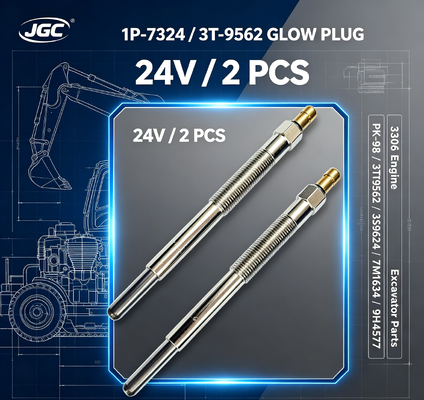 1P-7324 3T-9562 24V चमक प्लग 2 PCS 3306 इंजन SONOCMP डीजल चमक प्लग PK-98 3T9562 3S9624 7M1634 9H4577 खुदाई भागों के लिए