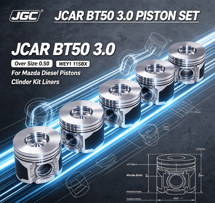 JCAR BT50 3.0 ओवर साइज़ 0.50 WEY1 11SBX Mazda डीज़ल पिस्टन सिलेंडर किट लाइनर लाइनर्स इंजन पिस्टन सेट के लिए असेंबली