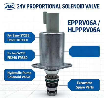 EPPRV06A 24V प्रोपोर्शनल सोलेनोइड वाल्व HLPPRV06A सैनी SY235 FR220 FR240 FR360 एक्सकेवेटर हाइड्रोलिक पंप सोलेनोइड वाल्व के लिए