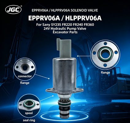 EPPRV06A 24V प्रोपोर्शनल सोलेनोइड वाल्व HLPPRV06A सैनी SY235 FR220 FR240 FR360 एक्सकेवेटर हाइड्रोलिक पंप सोलेनोइड वाल्व के लिए